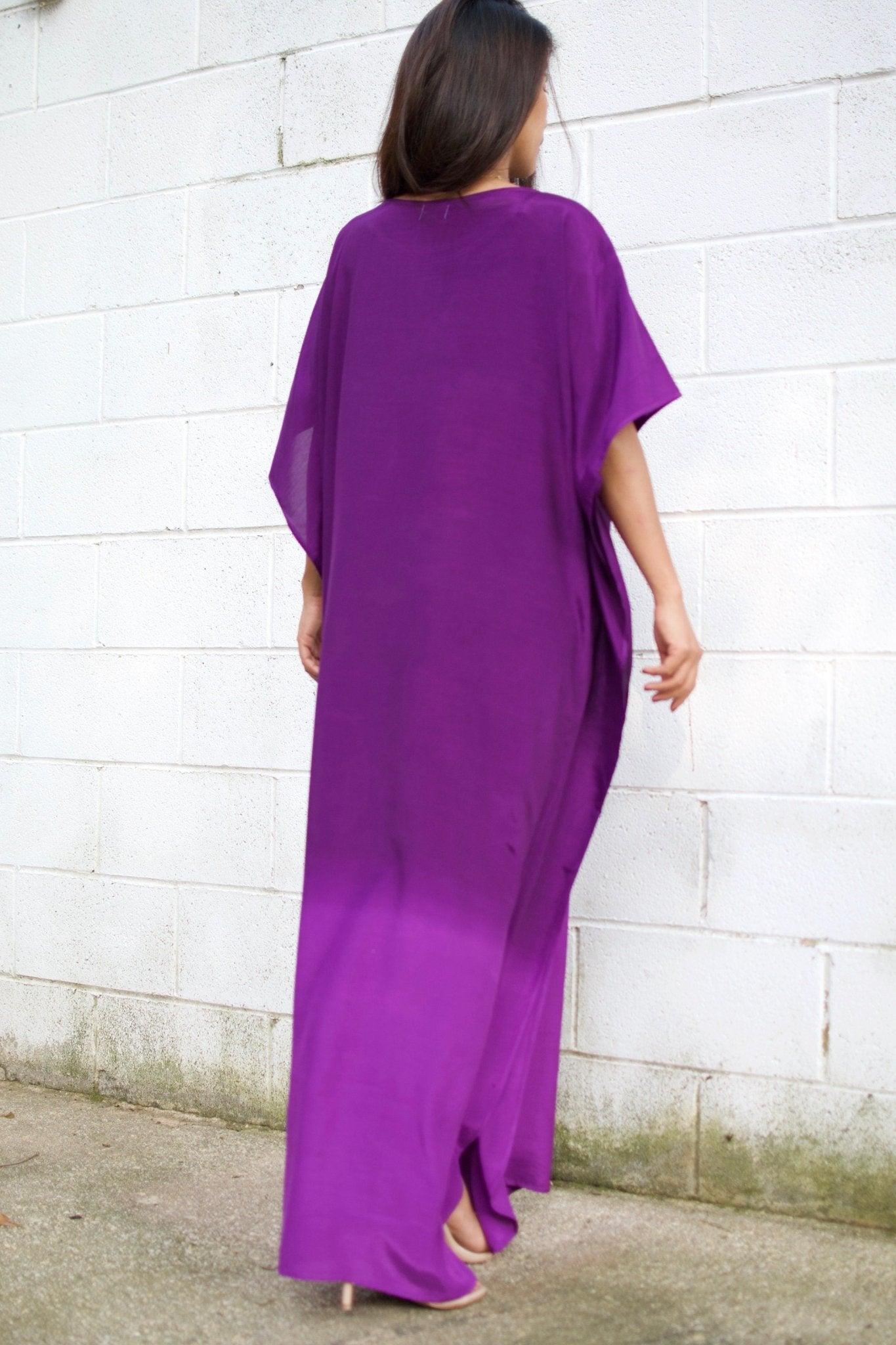 MALA handworks  Cora Kaftan in Purple and Hand Painted Batik
