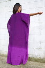 MALA handworks  Cora Kaftan in Purple and Hand Painted Batik