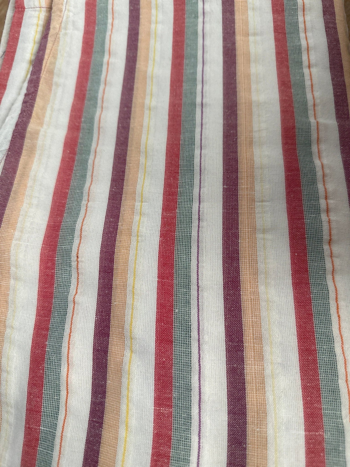 Mala Handworks Ella Plus Size Cotton Kaftan with Beige Stripes