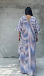 Mala Handworks Ella Plus Size Cotton Kaftan with Mist Stripes