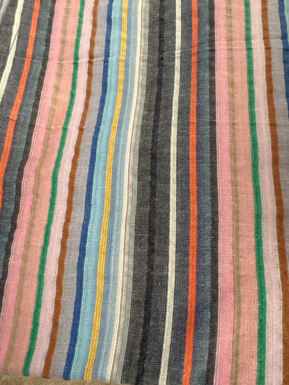 Mala Handworks Ella Plus Size Cotton Kaftan with Peach and Silver Stripes