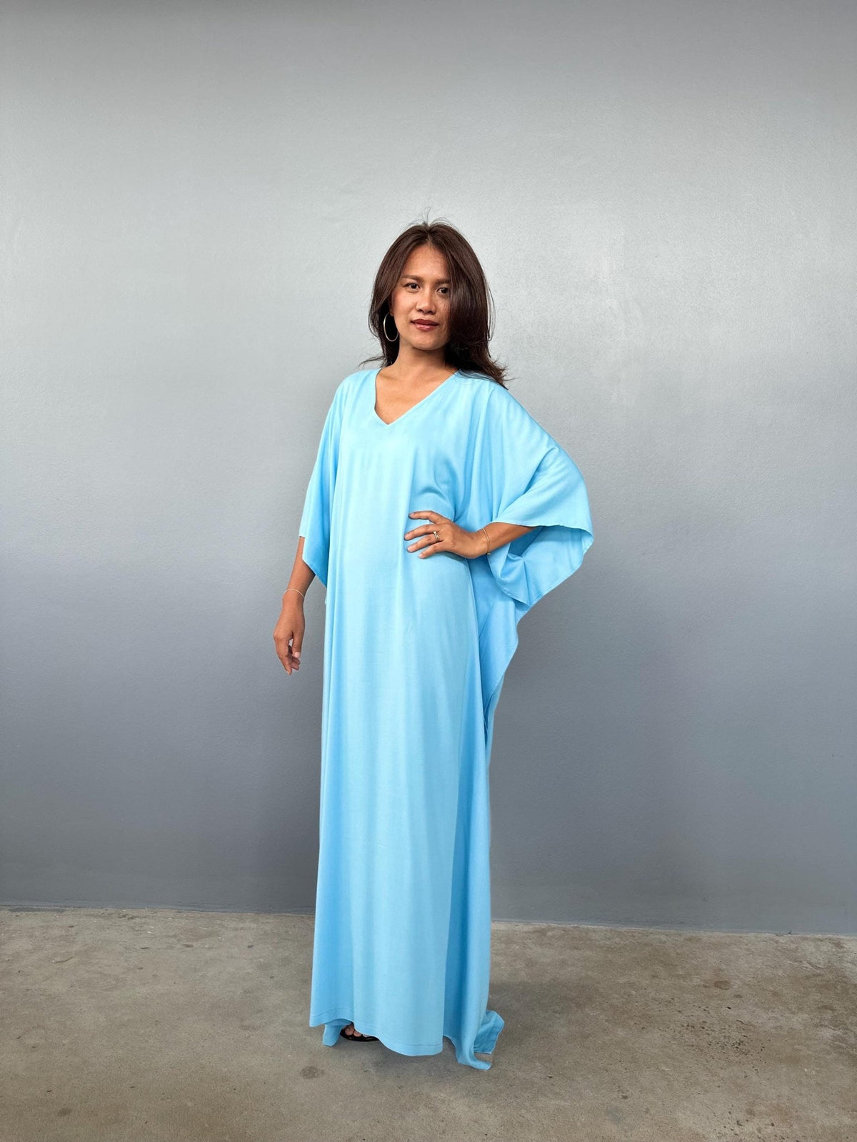 Mala Handworks Eva Kaftan in Aqua