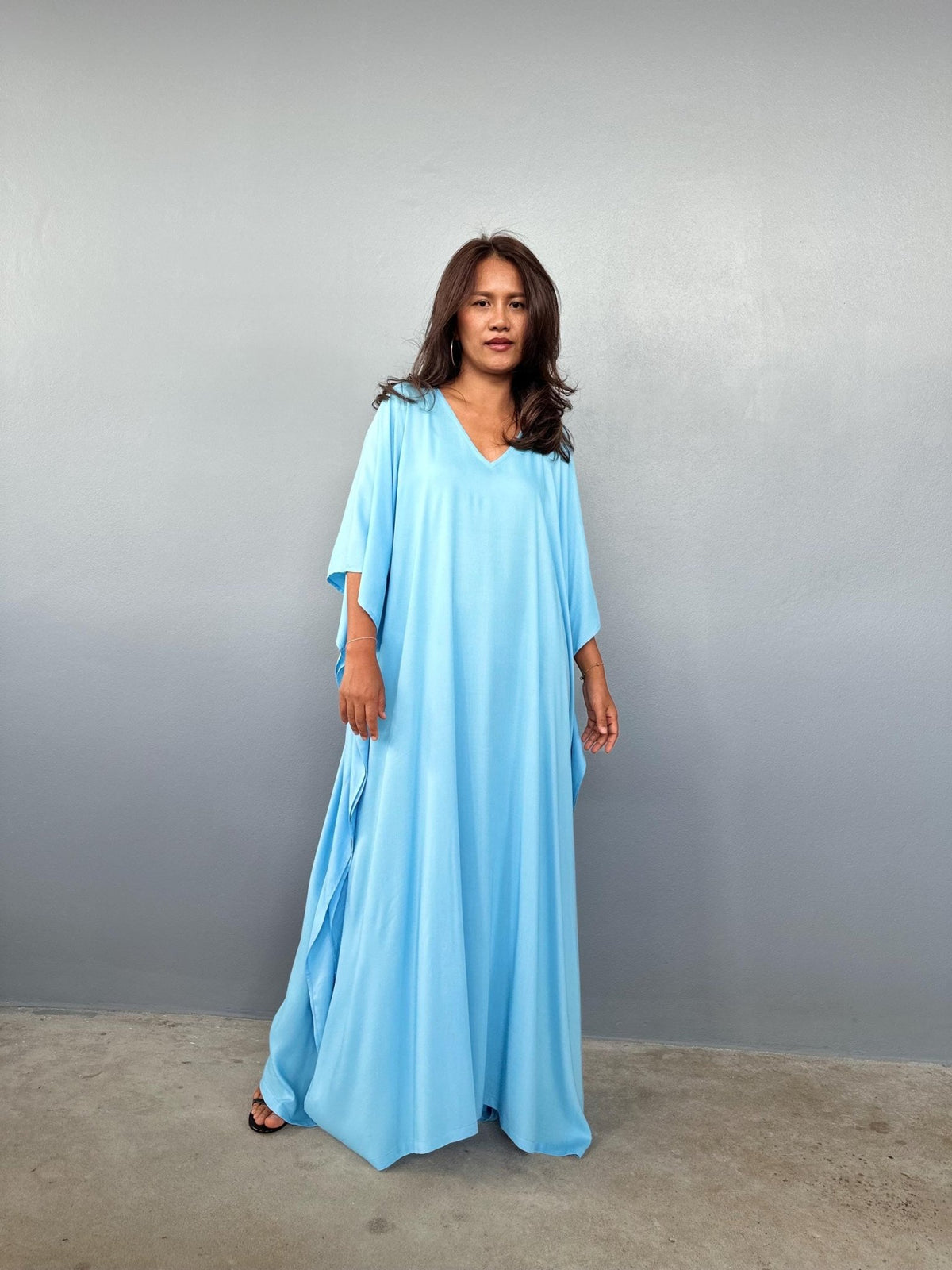 Mala Handworks Eva Kaftan in Aqua