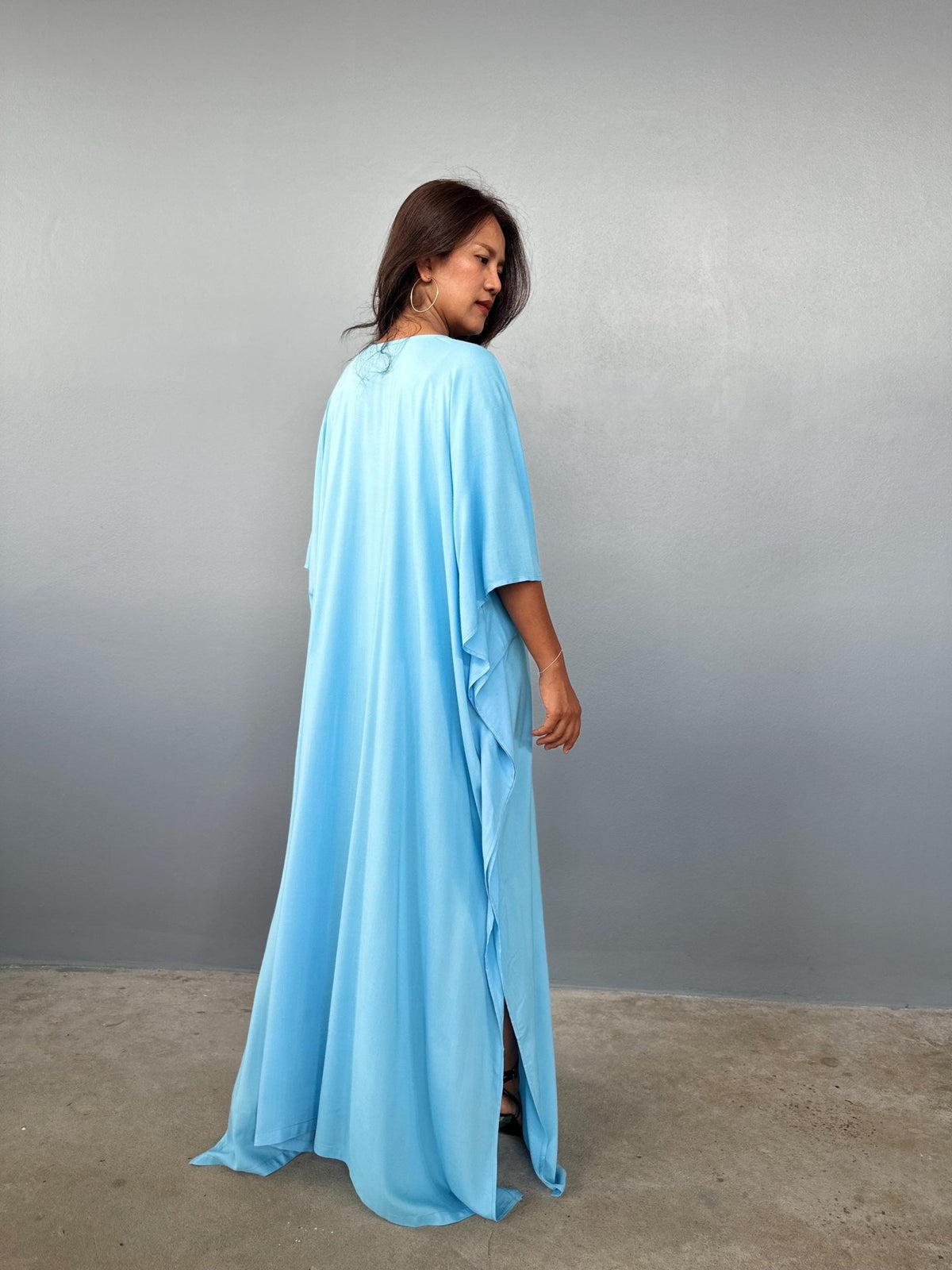 Mala Handworks Eva Kaftan in Aqua