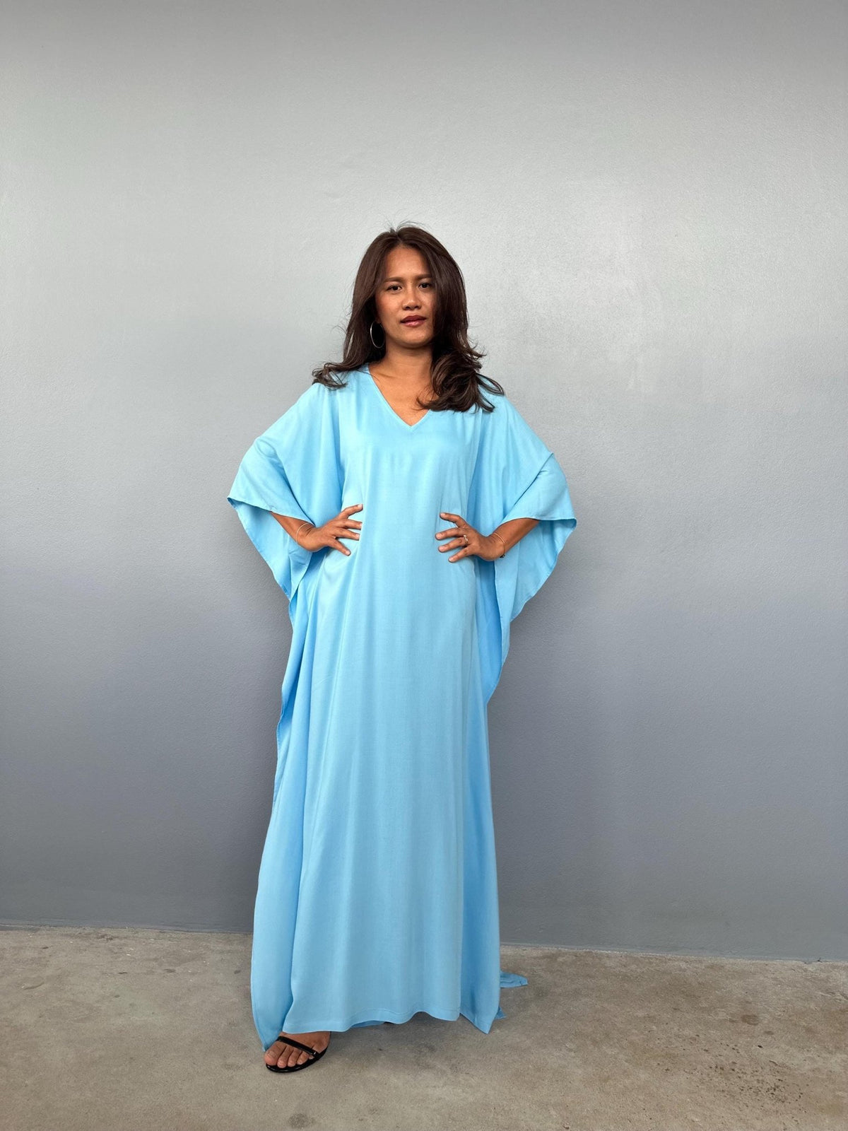 Mala Handworks Eva Kaftan in Aqua