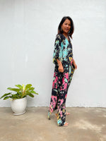 MALA handworks Eva Kaftan in Black and Rainbow Tie Dye