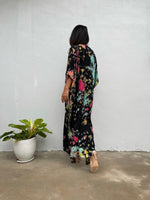 MALA handworks Eva Kaftan in Black and Rainbow Tie Dye