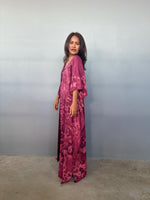 Mala Handworks Eva Kaftan in Eggplant Tie Dye