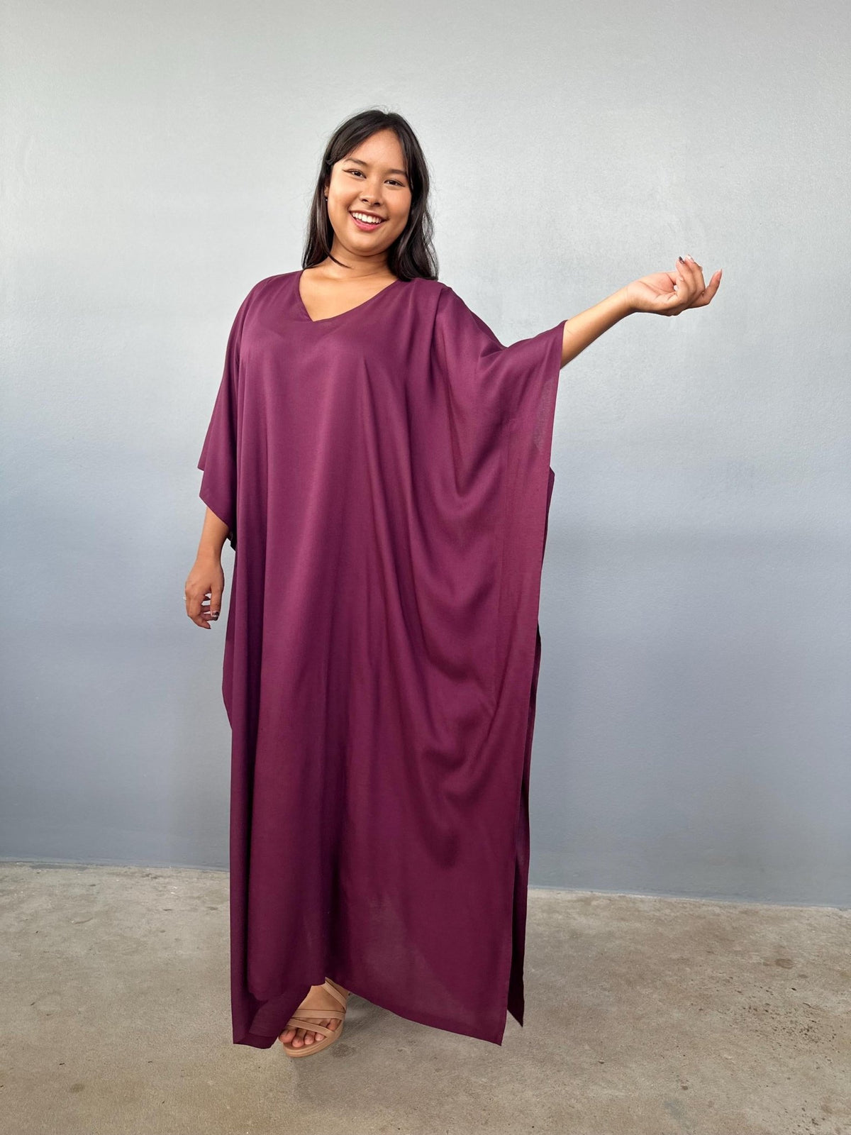 Mala Handworks Eva Kaftan in Eggplant