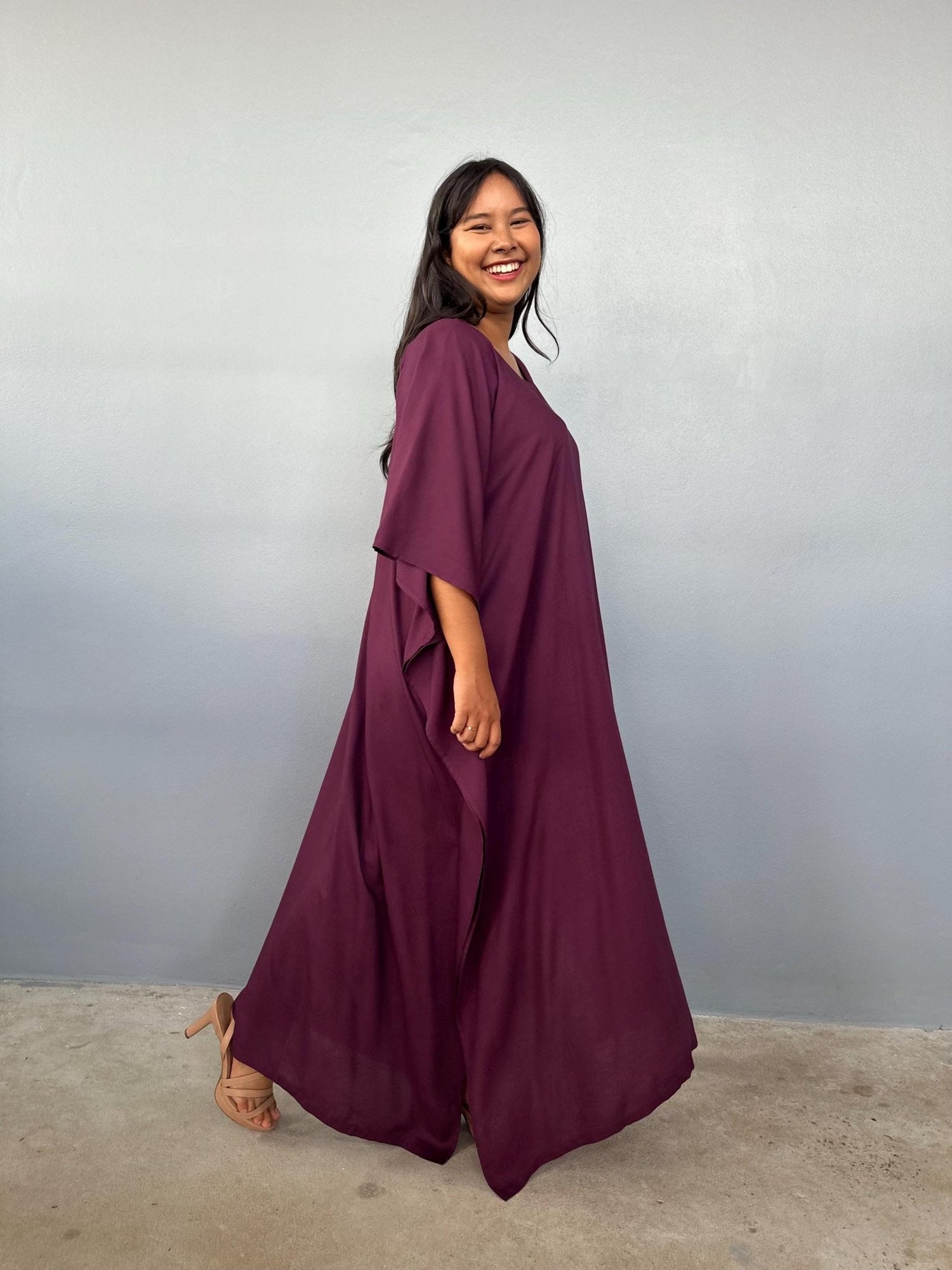 Mala Handworks Eva Kaftan in Eggplant