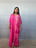 Mala Handworks Eva Kaftan in Fuchsia Tie Dye - Gemini Pattern