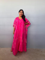 Mala Handworks Eva Kaftan in Fuchsia Tie Dye