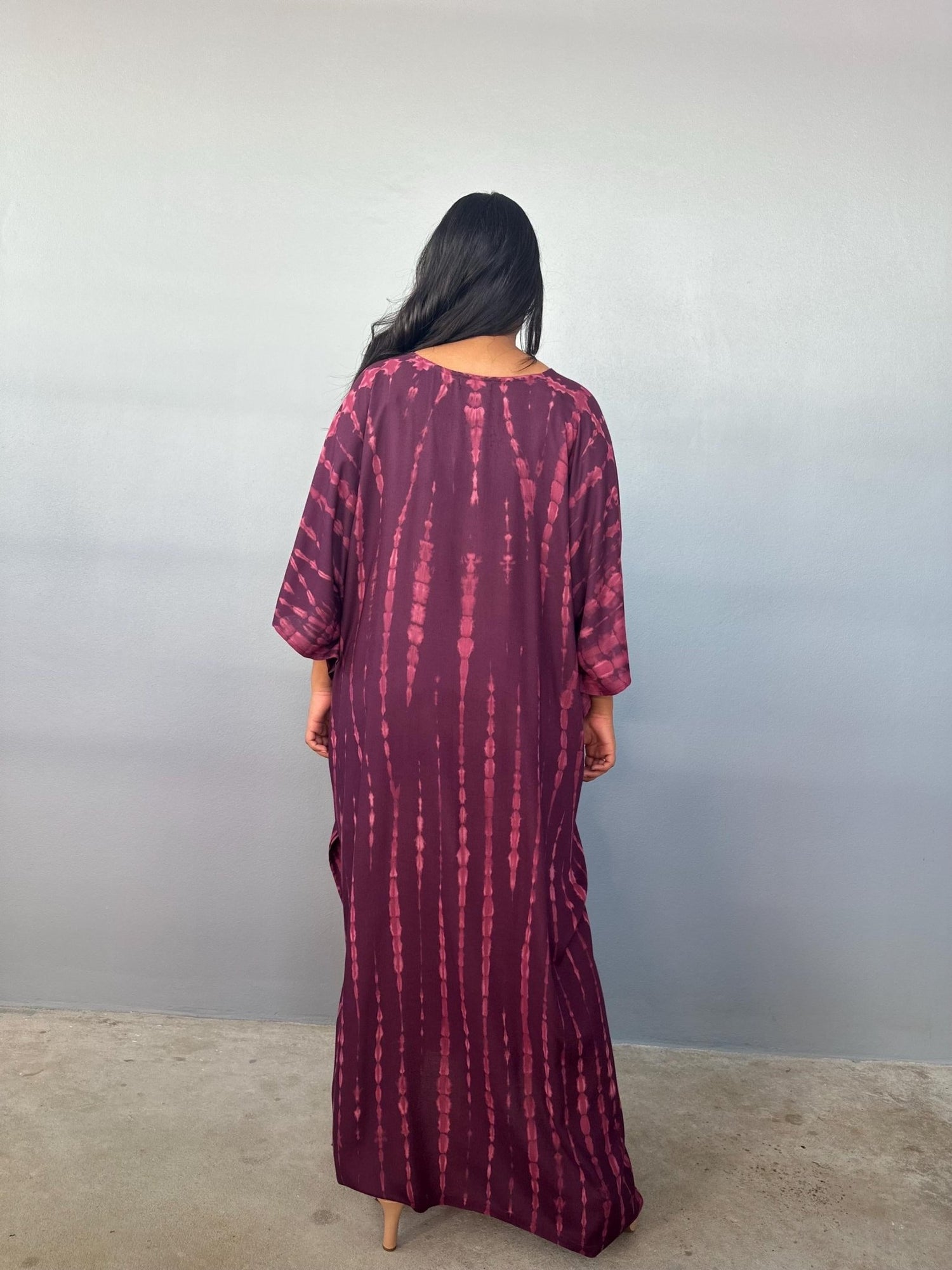 Mala Handworks Eva Kaftan in Purple Tie Dye