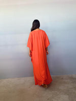 Mala Handworks Eva Kaftan in Tangerine
