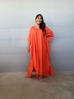 Mala Handworks Eva Kaftan in Tangerine