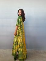 Mala Handworks Eva Kaftan in Yellow and Green Tie Dye