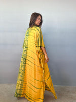 Mala Handworks Eva Kaftan in Yellow and Green Tie Dye