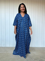 MALA handworks  Evelyn Kaftan in Blue and Abstract Pattern