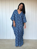 MALA handworks  56 Evelyn Kaftan in Blue Pattern