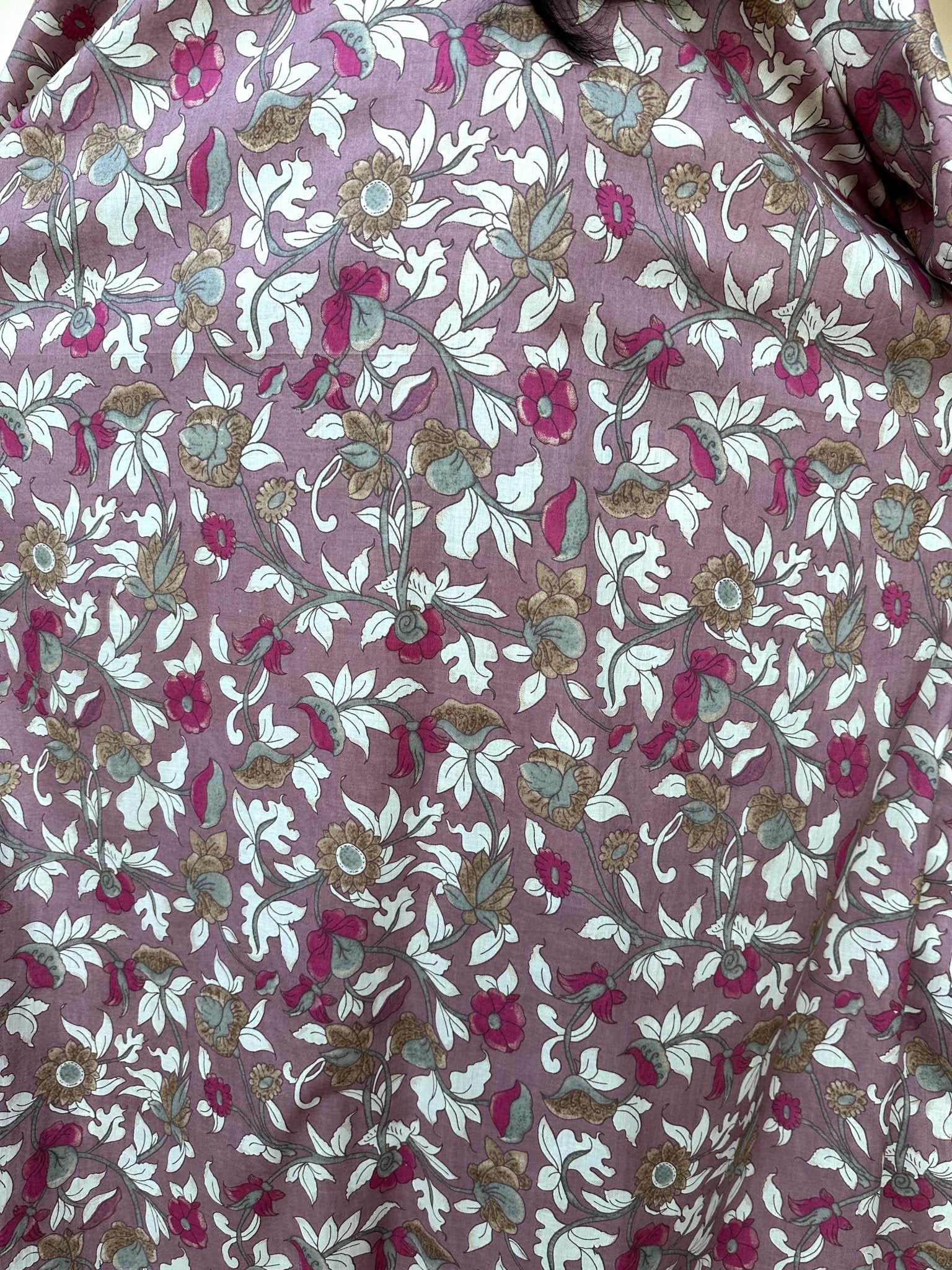 MALA handworks  Evelyn Kaftan in Lavender and Floral Pattern