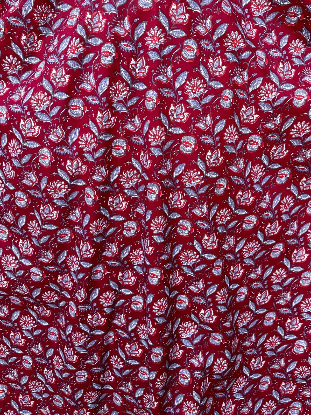 MALA handworks  Evelyn Kaftan in Red and Floral Pattern