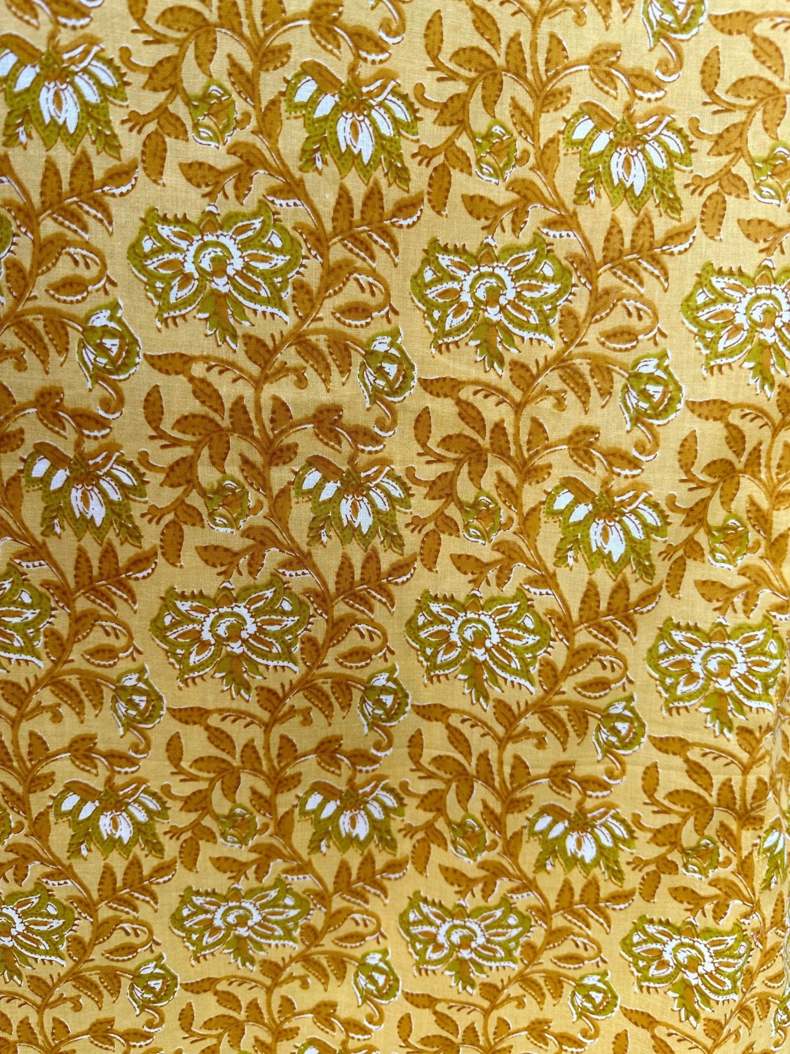 MALA handworks Evelyn Kaftan in Yellow and Floral Pattern