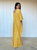MALA handworks Evelyn Kaftan in Yellow and Floral Pattern
