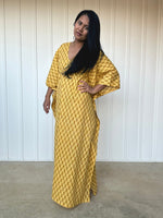 MALA handworks  56 Evelyn Kaftan in Yellow and Floral Pattern