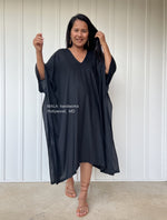 MALA handworks  Fiona Fiona Midi Kaftan in Black