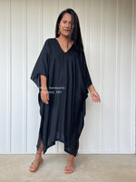 MALA handworks  Fiona Fiona Midi Kaftan in Black