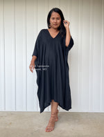 MALA handworks  Fiona Fiona Midi Kaftan in Black