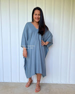 MALA handworks  Fiona Midi Kaftan in Gray