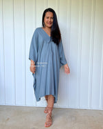MALA handworks  Fiona Midi Kaftan in Gray