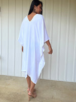 MALA handworks  Fiona Midi Kaftan in Sheer White