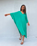 Mala Handworks Fiona Midi Kaftan in Turquoise