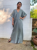 MALA handworks Gloria Double Gauze Cotton Kaftan in Green Sage