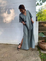 MALA handworks Gloria Double Gauze Cotton Kaftan in Green Sage