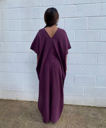 MALA handworks Gloria Double Gauze Cotton Kaftan in Purple Eggplant
