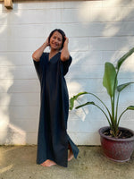 MALA handworks Grace Double Gauze Cotton Kaftan in Black