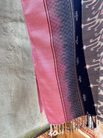 MALA handworks  Ikat Hand Woven Pattern Kaftan in Indigo Blue with Pink and White