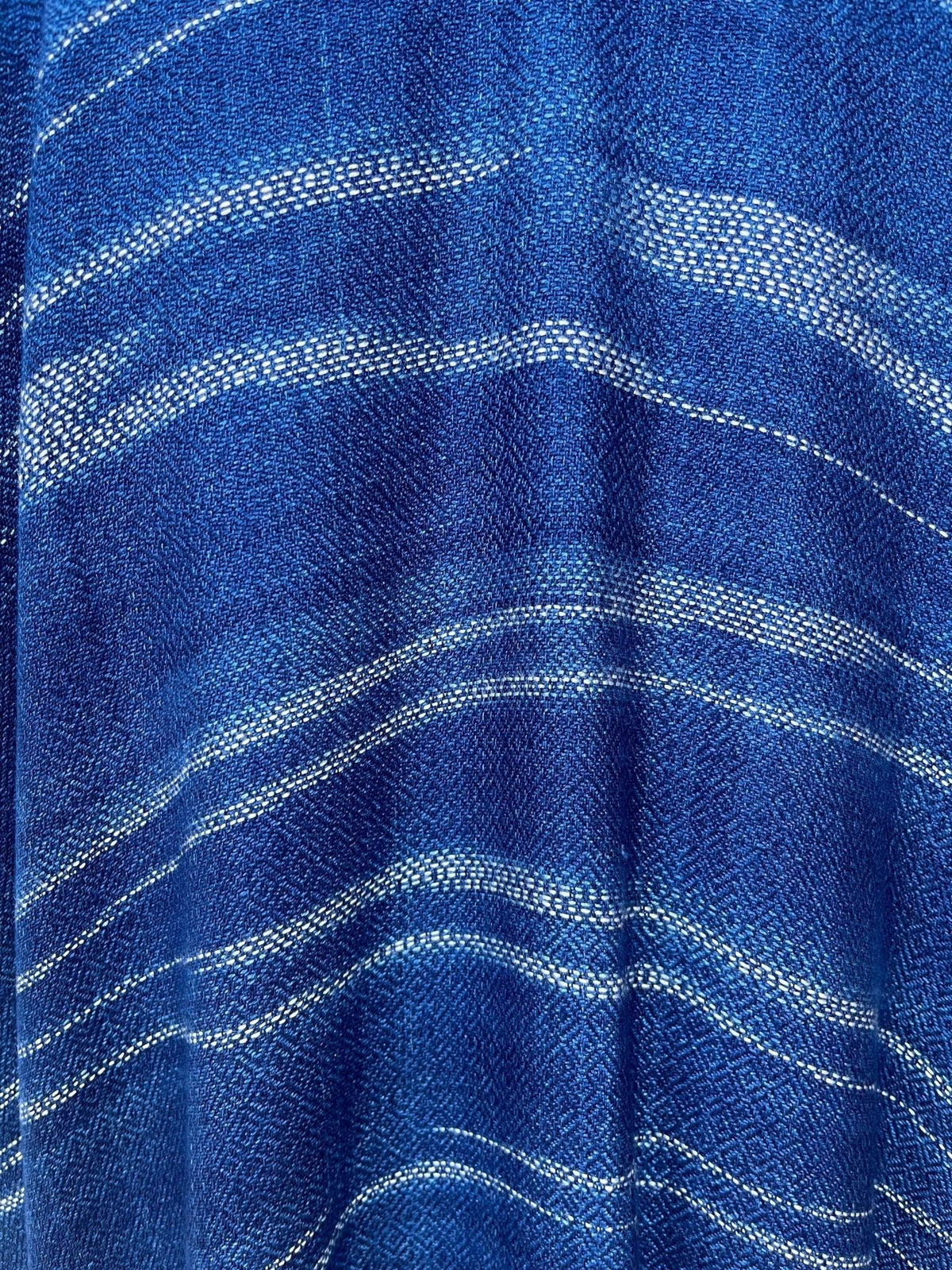 MALA handworks  Ikat Hand Woven Pattern Kaftan in Indigo Blue with White and Organic Dye