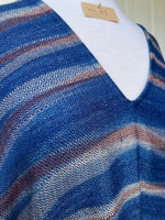 MALA handworks  Ikat Hand Woven Pattern Kaftan in Indigo Blue with White and Organic Dye