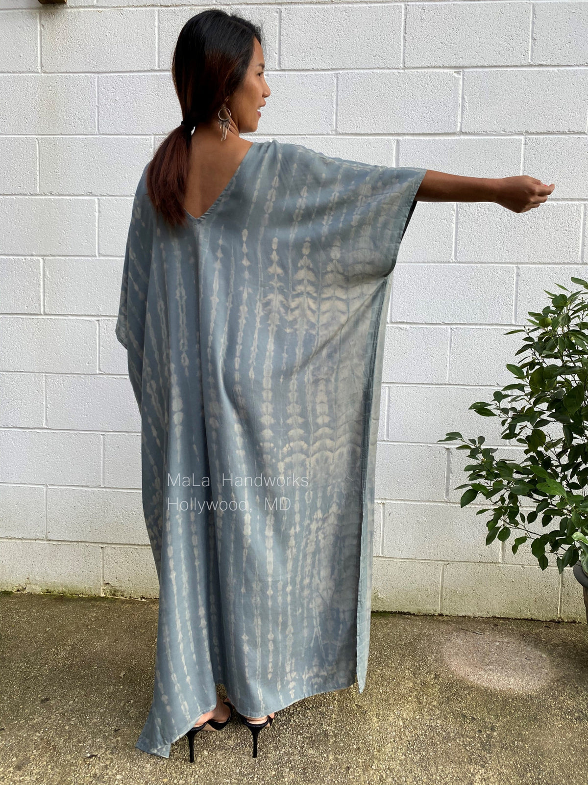 Camila Kaftan in Gray & Tan Tie Dye