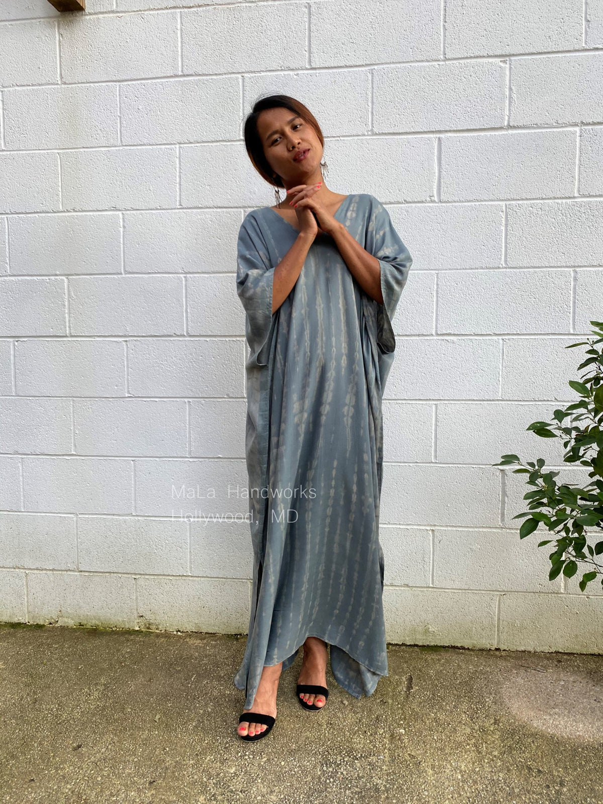 Camila Kaftan in Gray & Tan Tie Dye