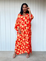 Mala Handworks Luna Orbs Kaftan in Orange