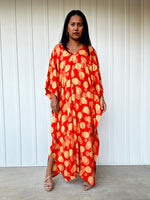 Mala Handworks Luna Orbs Kaftan in Orange