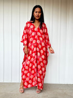 Mala Handworks Luna Orbs Kaftan in Red