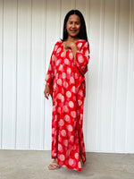 Mala Handworks Luna Orbs Kaftan in Red