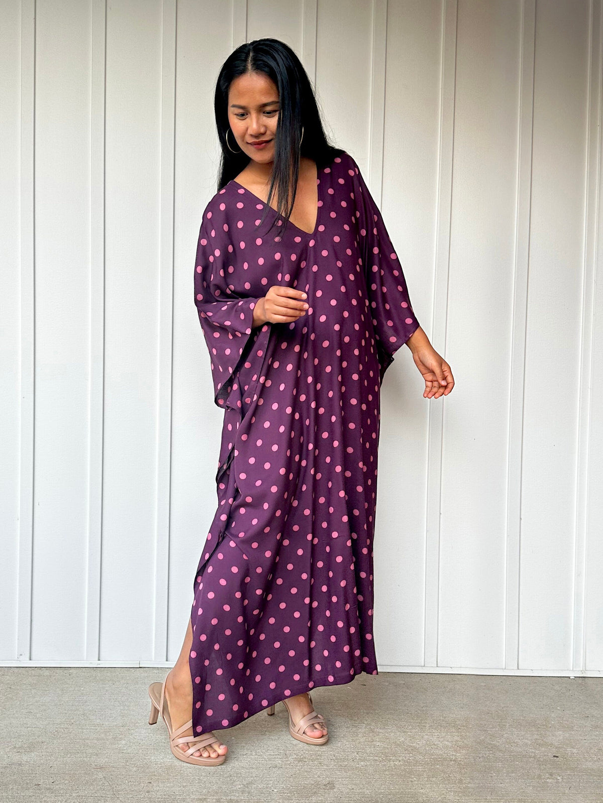 Mala Handworks Luna Micro Dot Kaftan in Purple