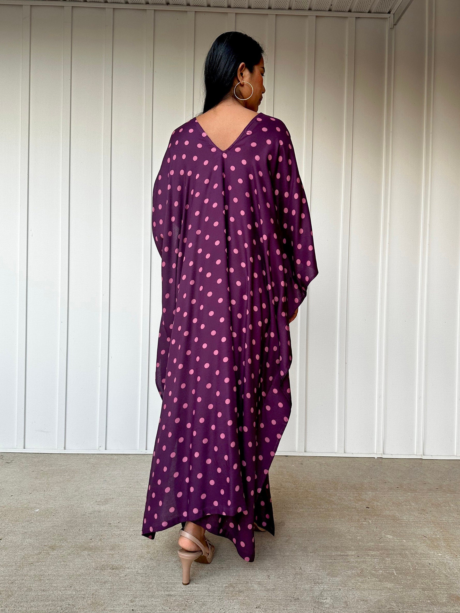 Mala Handworks Luna Micro Dot Kaftan in Purple